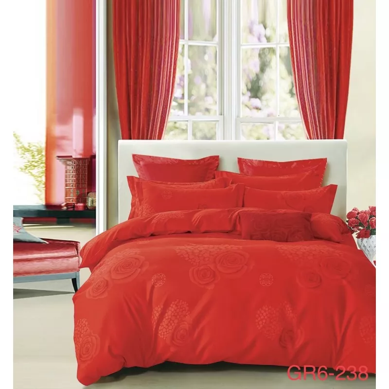 Lenjerie de Pat Bumbac Finet, 6 Piese, Pat Dublu - EAT129