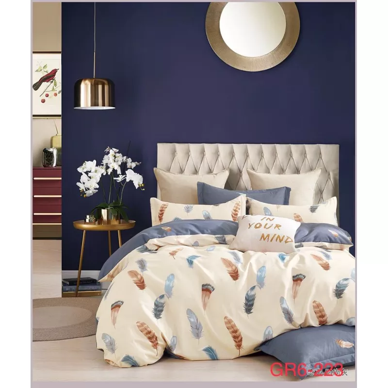 Lenjerie de Pat Bumbac Finet, 6 Piese, Pat Dublu - EAT132