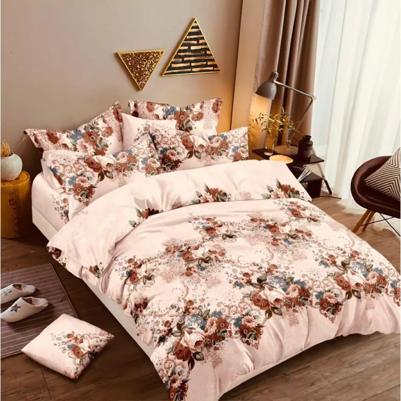 Lenjerie de Pat Bumbac Finet, 6 Piese, Pat Dublu - EAT114