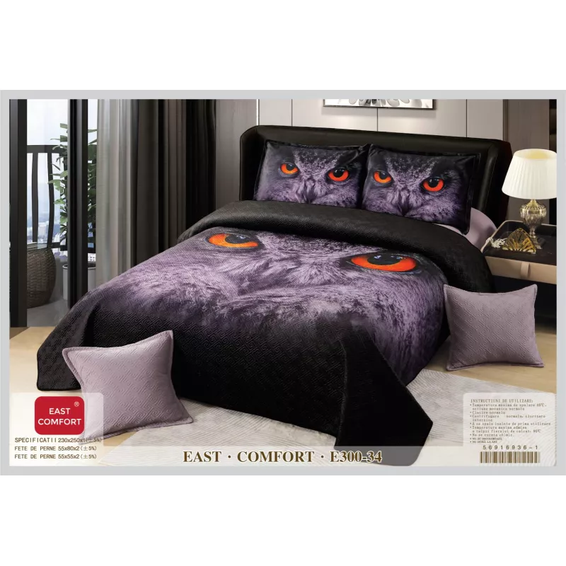 Set Cuvertura de Pat din Catifea 3D - EAT155