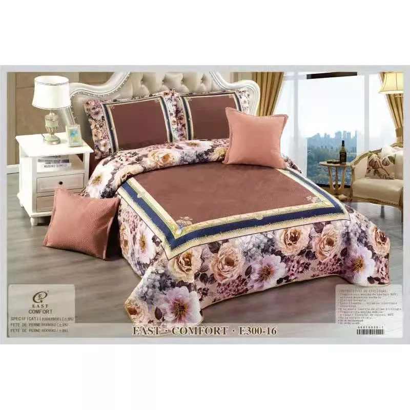 Set Cuvertura de Pat din Catifea 3D - EAT220