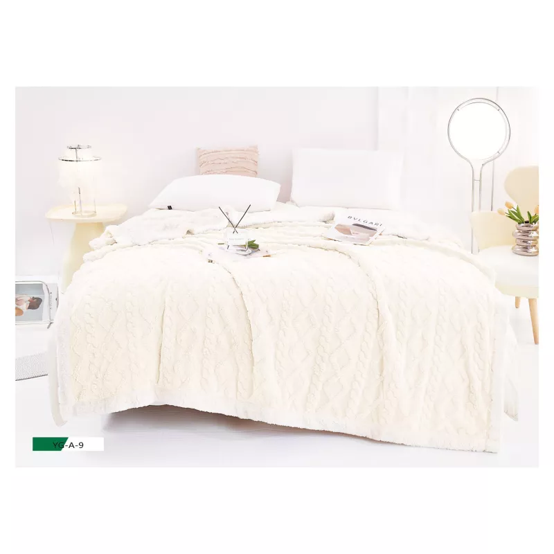 Patura Cocolino cu blanita pentru pat dublu, Unt - FR115