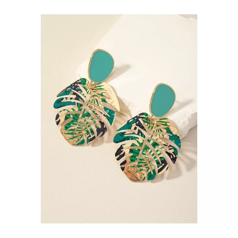 Cercei de Toamna Tip Frunza  Verde Menta - 81839