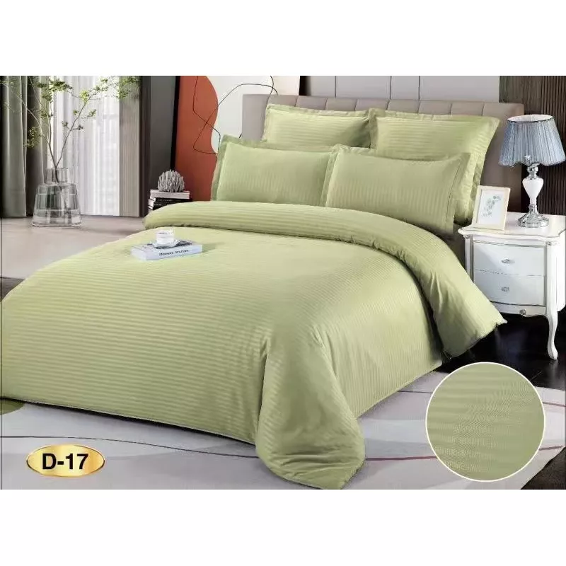 Lenjerie de Pat Dublu Bumbac Damasc 6 Piese, Verde - EAT59