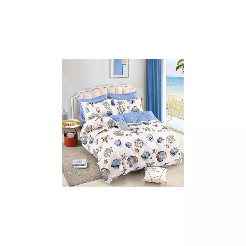 Lenjerie de Pat, Bumbac Finet, 6 Piese, Pat Dublu -JO57