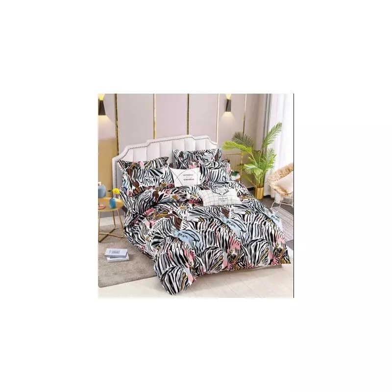 Lenjerie de Pat, Bumbac Finet, 6 Piese, Pat Dublu -JO62