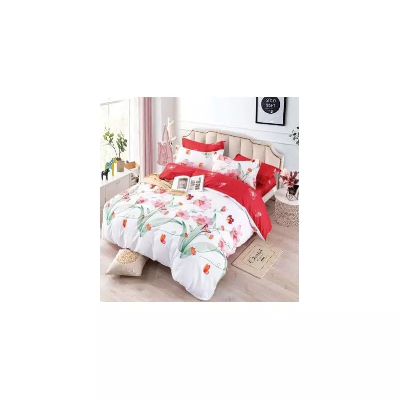 Lenjerie de Pat, Bumbac Finet, 6 Piese, Pat Dublu -JO67