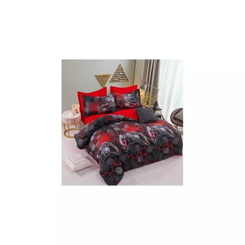 Lenjerie de Pat, Bumbac Finet, 6 Piese, Pat Dublu -JO102