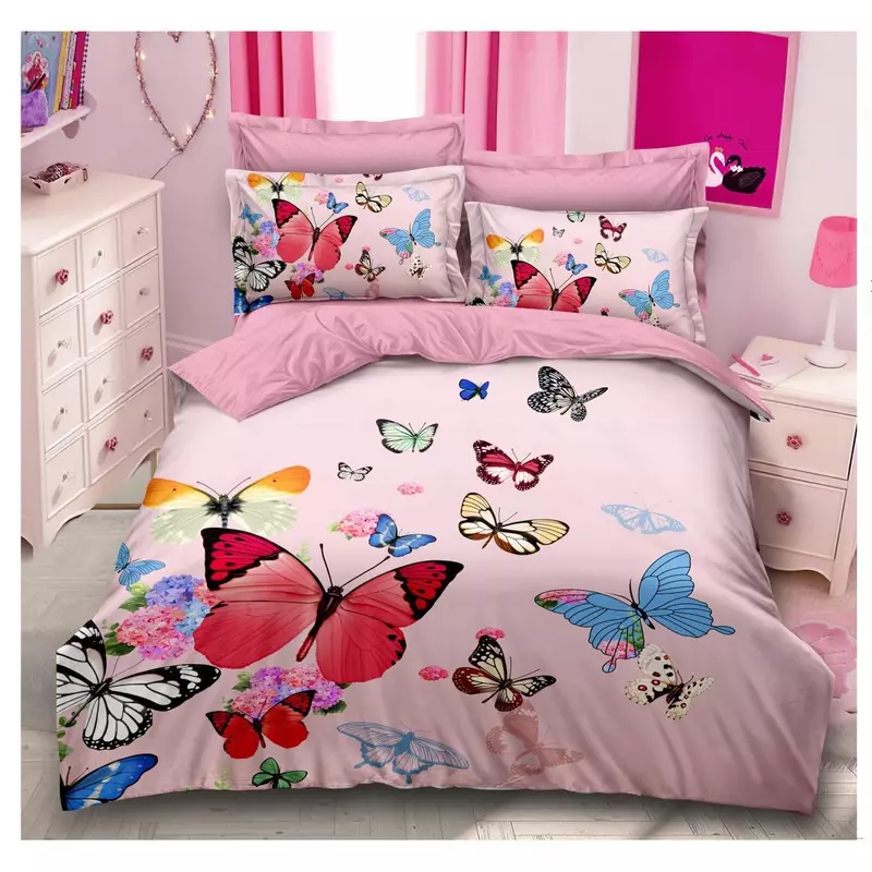 Lenjerie de Pat, Bumbac Finet 3D, 6 Piese, Pat Dublu - SIPRA2-29