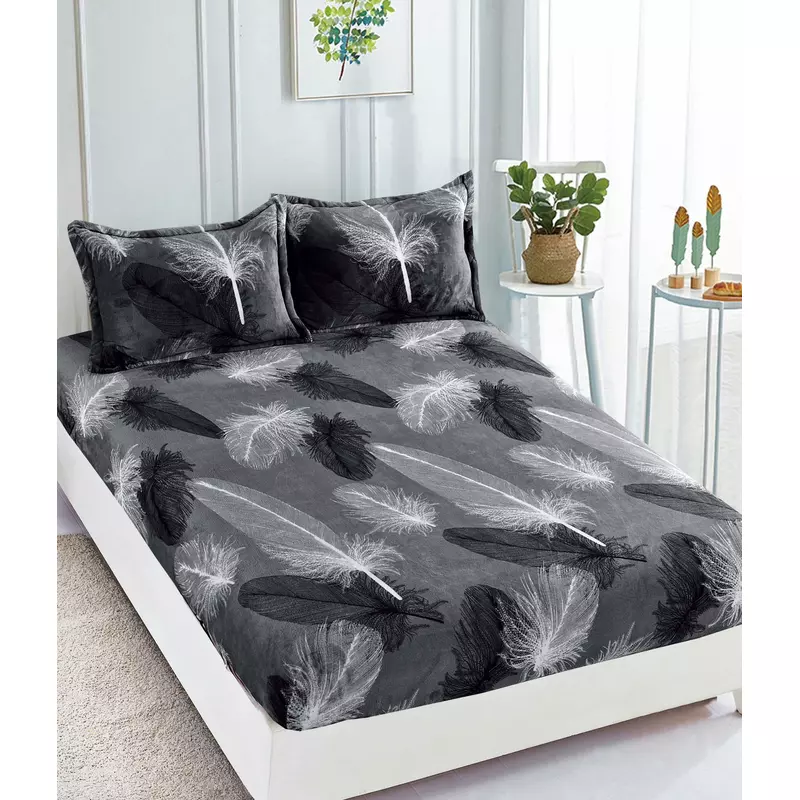 Husa de Pat Cocolino cu Elastic + 2 Fete de Perna - JO779 Gri