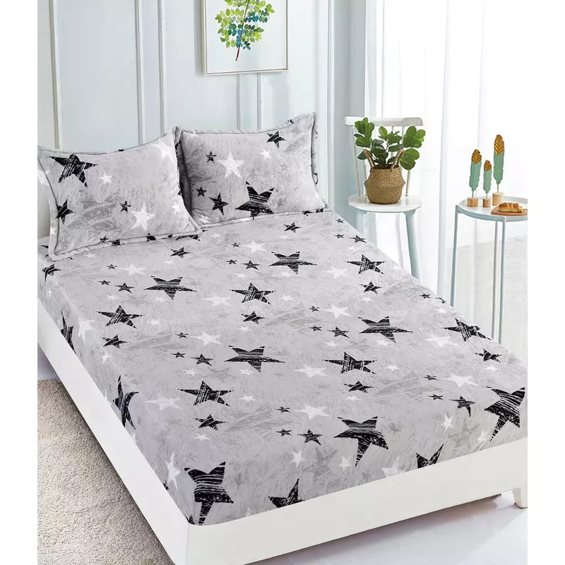 Husa de Pat Cocolino cu Elastic + 2 Fete de Perna - JO782 Gri Deschis