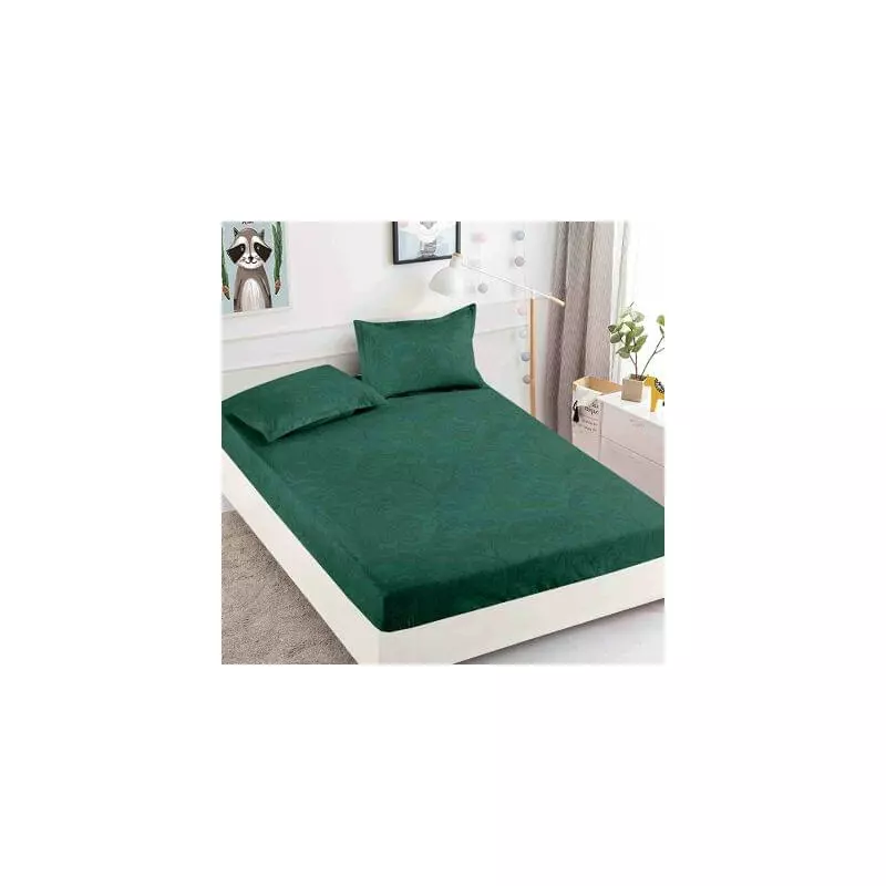 Husa de Pat + 2 Fete de Perna din Finet 180x200cm - JO813 Verde
