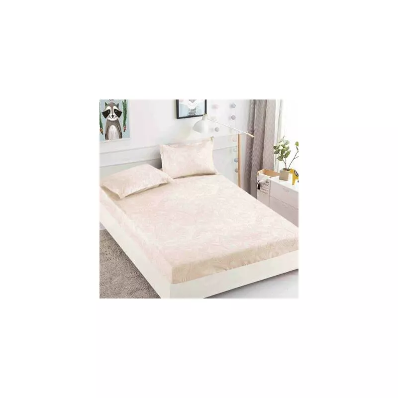 Husa de Pat + 2 Fete de Perna din Finet 180x200cm - JO815 Cream