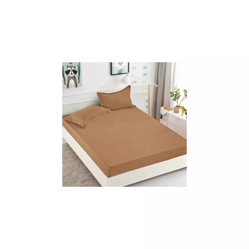 Husa de Pat + 2 Fete de Perna din Finet 180x200cm - JO843 Bej