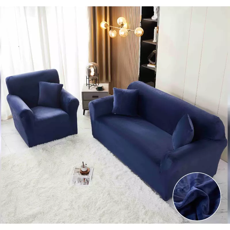 Set Huse Canapea 3211 Catifea Albastrau Inchis - JO898