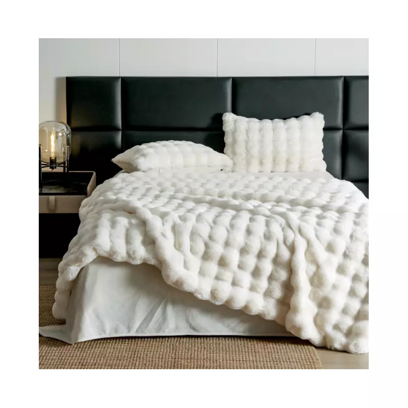 Lenjerie Cocolino Cu Blanita de Iepure Pentru Pat Dublu, 6 piese, Unt  - JO711