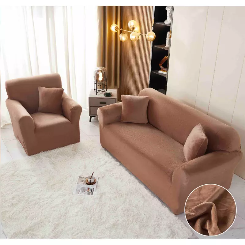 Set Huse Canapea 3211 Catifea, Maro Deschis - JO906