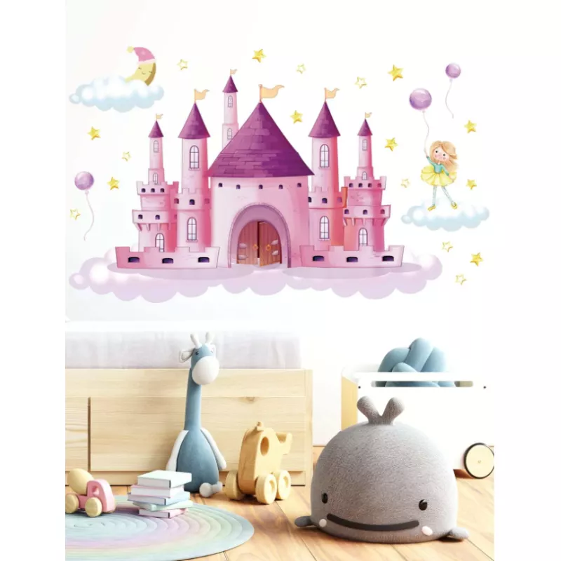 Sticker Perete Autocolant Castel roz 90x30cm