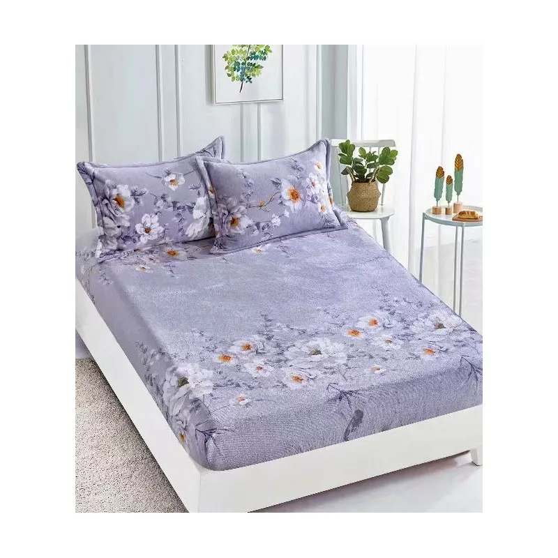 Husa de pat cocolino cu elastic + 2 fete de perne pentru pat dublu -JO932