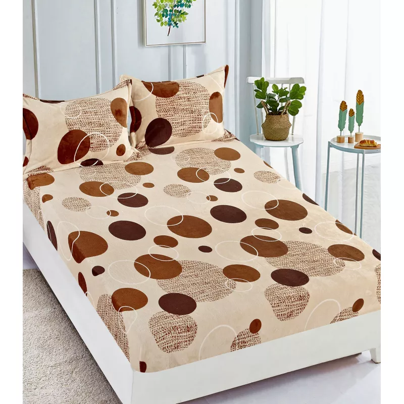 Husa de pat cocolino cu elastic + 2 fete de perne pentru pat dublu -JO937