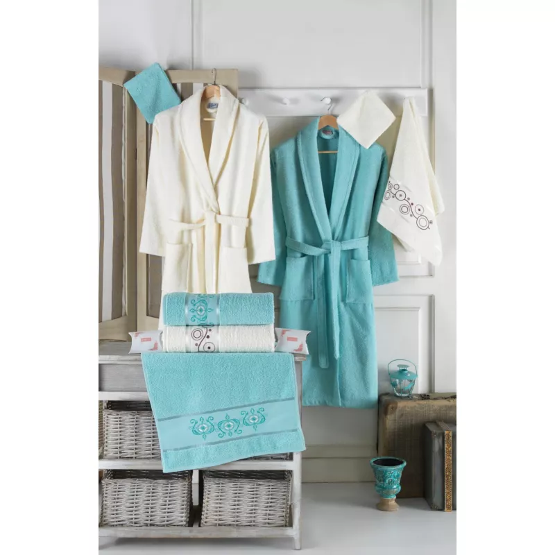 Set Baie Luisa 10 Piese, Halate si Prosoape pentru El si Ea - HEP151