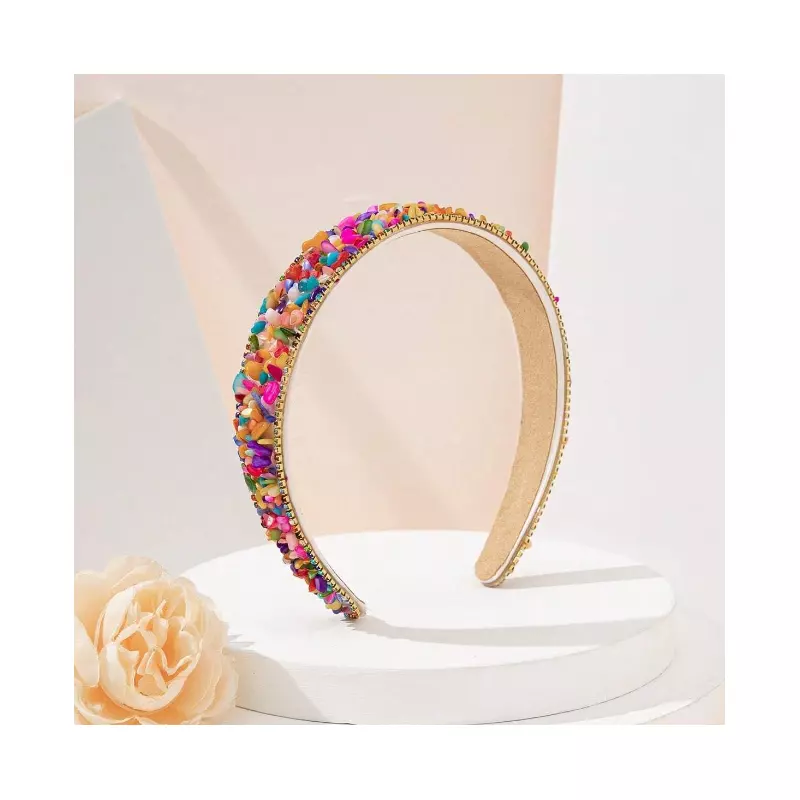 Bentita de Par Decorata cu Strasuri Multicolore - 95129-4
