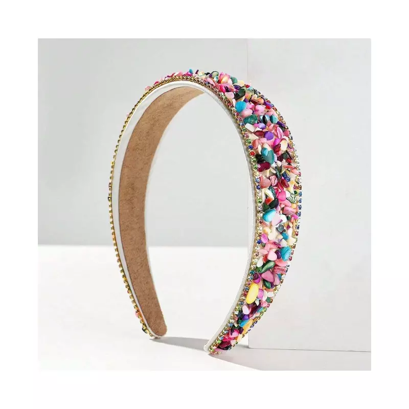 Bentita de Par Decorata cu Strasuri Multicolore - 95129-3