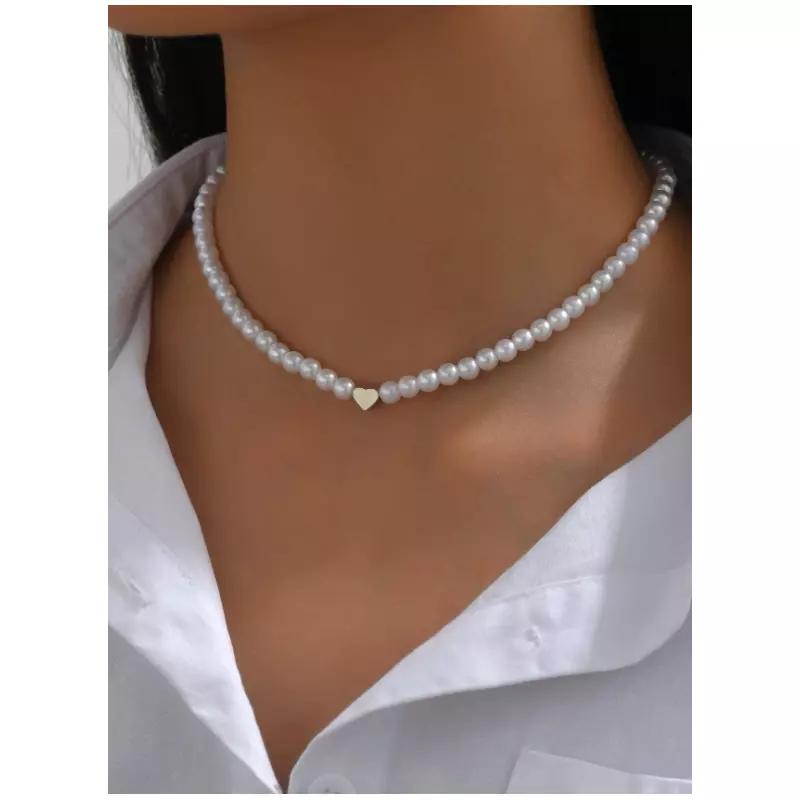 Colier din perle cu inima- 60279