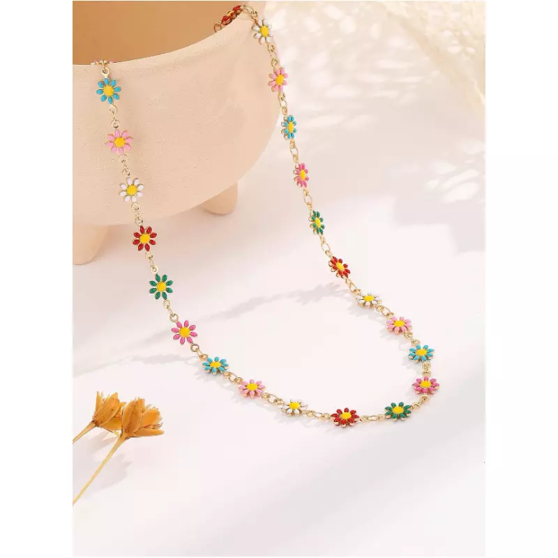 Colier cu flori multicolore - 20359