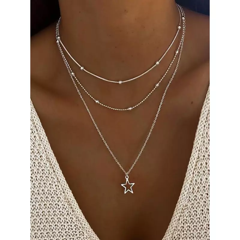 Colier triplu cu stea- 39693
