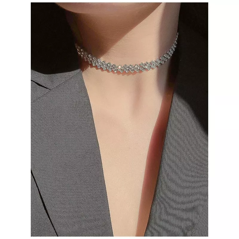 Colier stil choker cu pietre- 12998