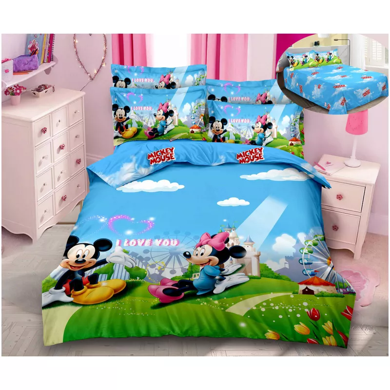Lenjerie De Pat Bumbac Finet, 6 Piese, Mickey&Minnie - SIPRA2-54