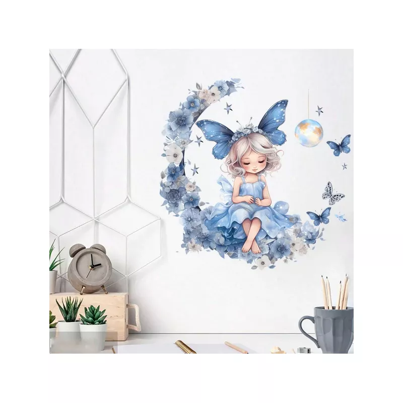 Sticker Perete Autocolant Fetita pe Luna 40x39cm - 61500