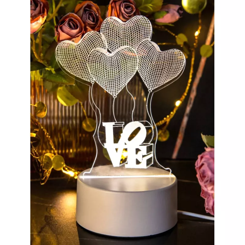 Lampa Decorativa 3D Inimioare Baloane -82289