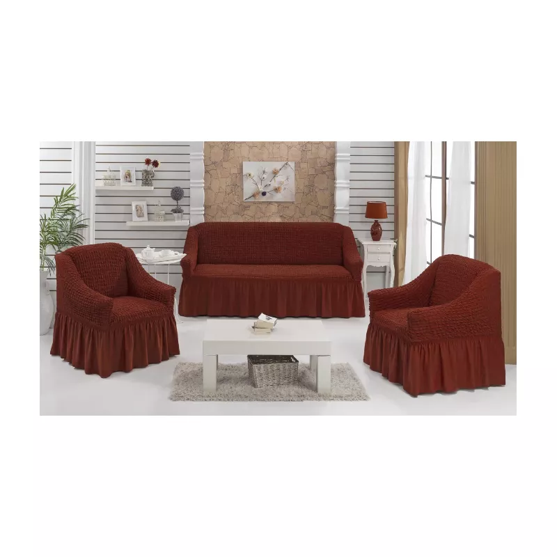 Set 3 huse cu volane pentru canapele 3 locuri si 2 fotolii DQBXGVBBM