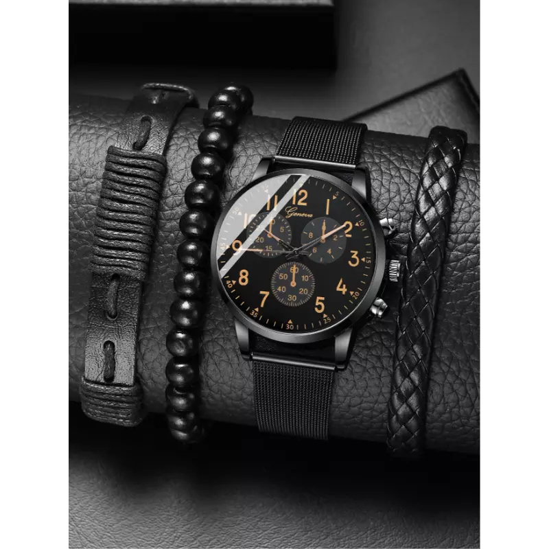 Set Pentru Barbati, Ceas si Bratara 3 Bratari, - 68872