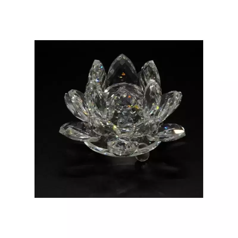 Floare de lotus transparent din cristal de sticla -8cm