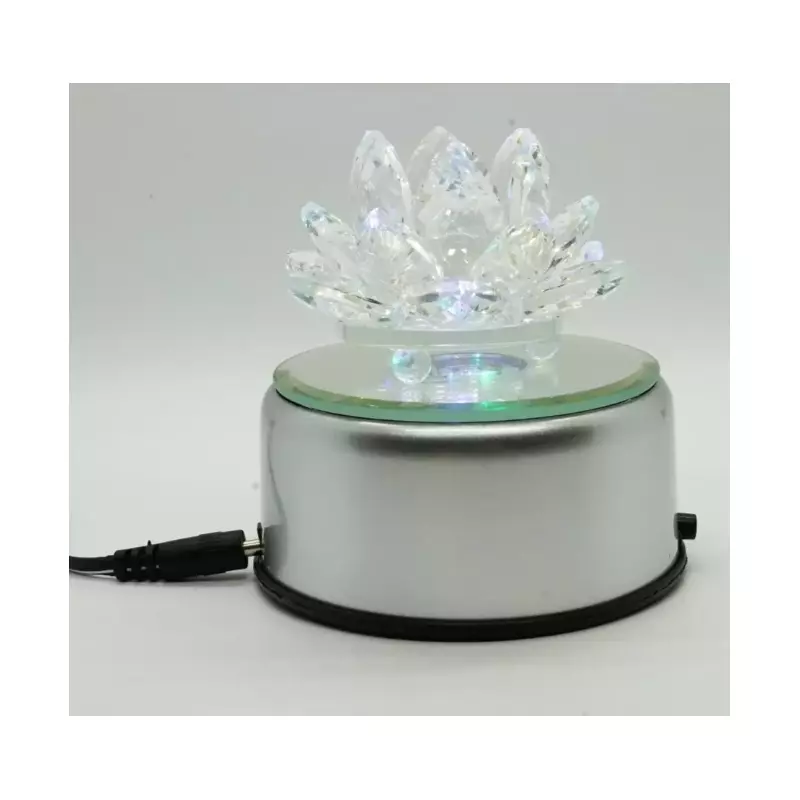 Suport rotativ cu lumina pentru cristale, led multicolor, oglinda 8,5x4
