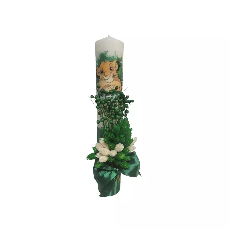 Lumanare Botez cu Plante Stabilizate Naturale - BAB119