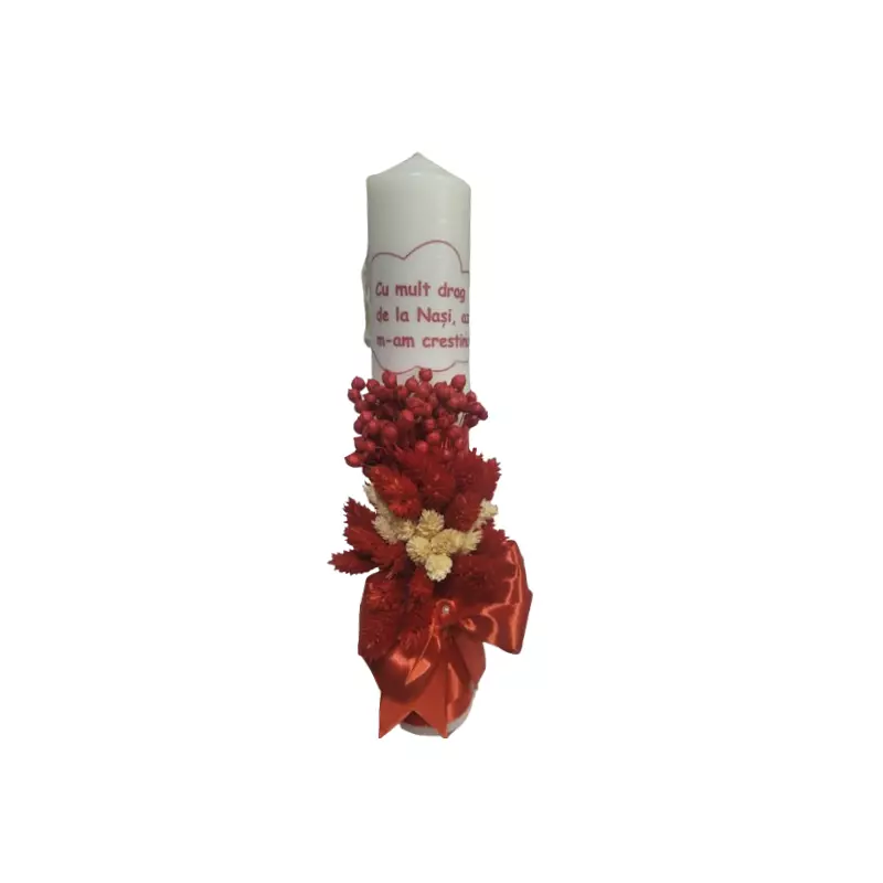 Lumanare Botez cu Plante Stabilizate Naturale - BAB120
