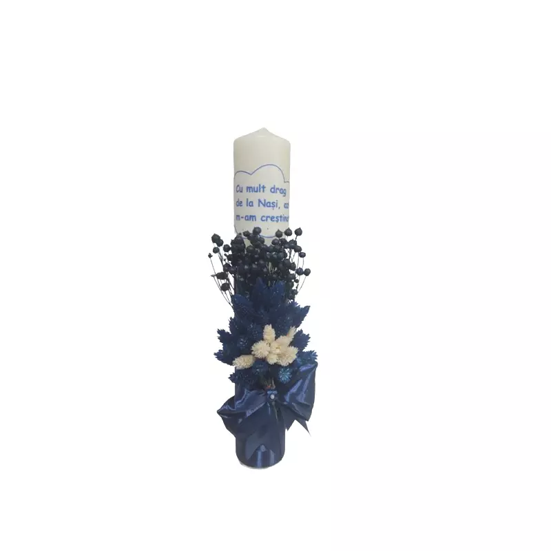 Lumanare Botez cu Plante Stabilizate Natural - BAB122