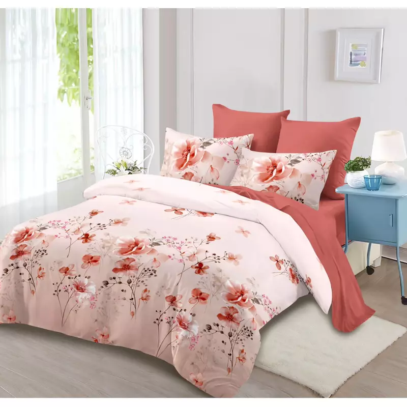 Lenjerie de Pat Bumbac Finet 6 Piese cu Elastic - CPL173