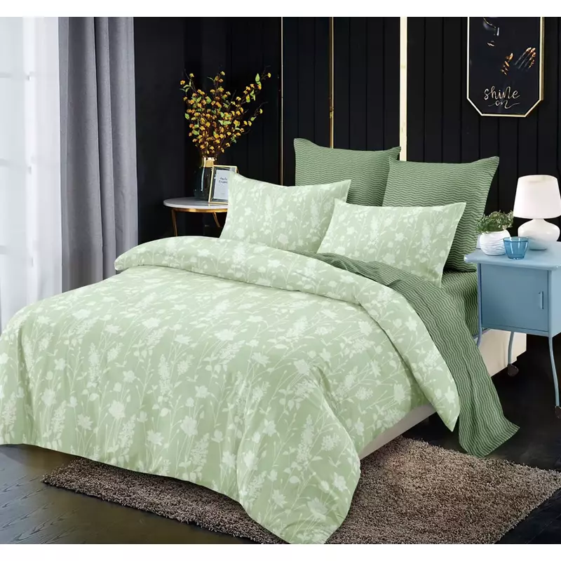 Lenjerie de Pat Bumbac Finet 6 Piese cu Elastic - CPL190