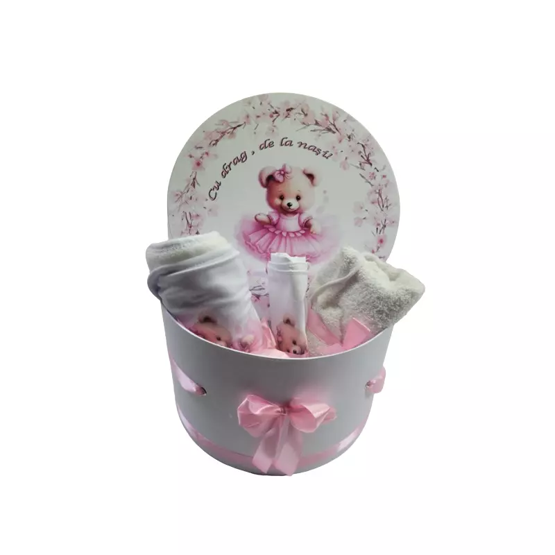 Set Trusou Botez Biserica Complet 8 Piese cu Ursulet Balerina - BAB156