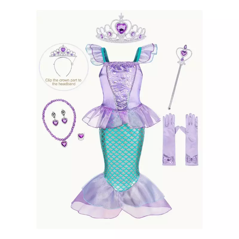 Costum Sirena pentru Fete Lila - WJ00125