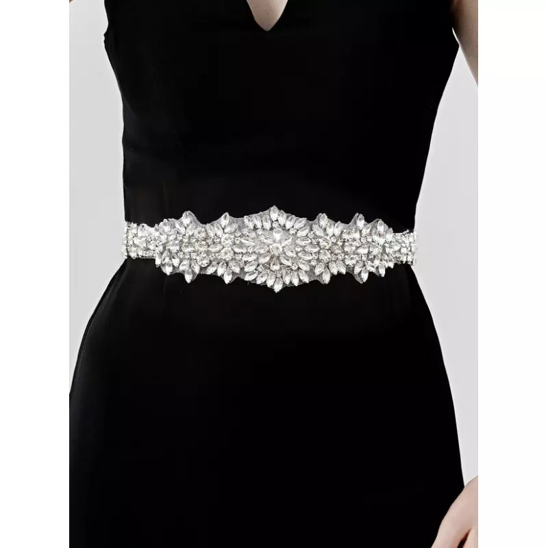 Cordon Rochie, Model cu Strasuri , 250X5.5cm, Crem - 68069