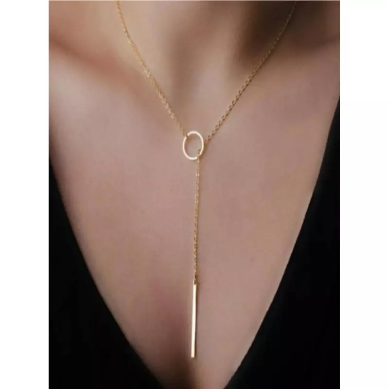 Colier auriu cu charm geometric - 49494
