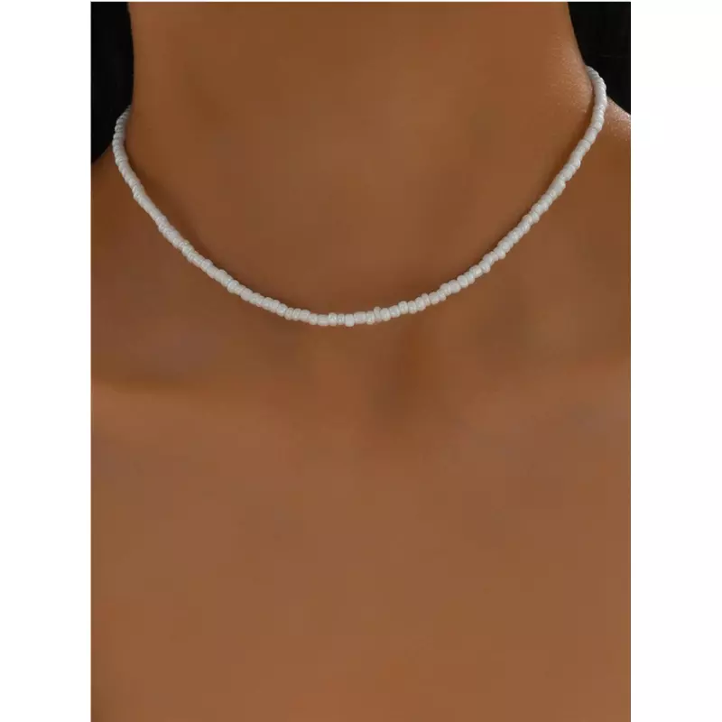 Colier minimalist cu margele - 28129