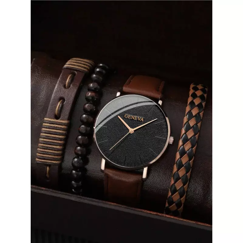 Set pentru Barbati Ceas si 3 Bratari, Maro - 02402