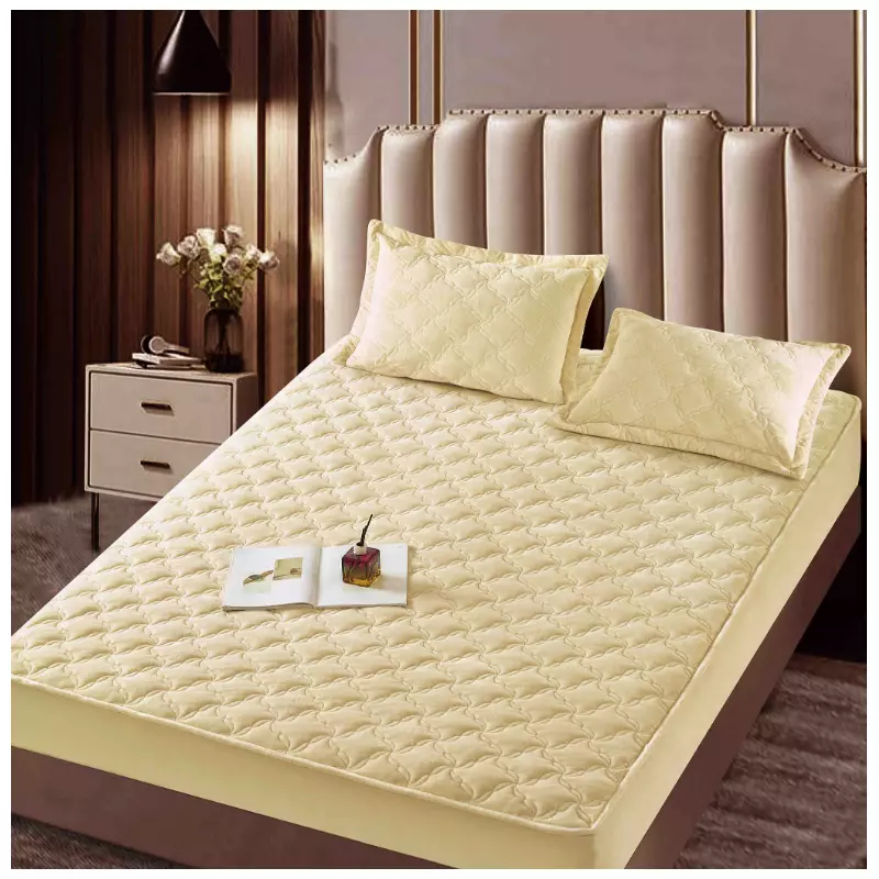 Husa de Saltea Tip Topper cu Elastic + 2 Fete de Perna, Galben 140X200 - JOJ02